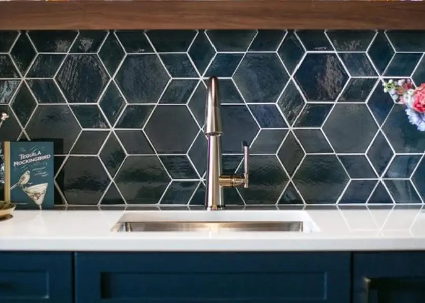 Mini Bar Dapur Keramik Motif Keramik Hexagon